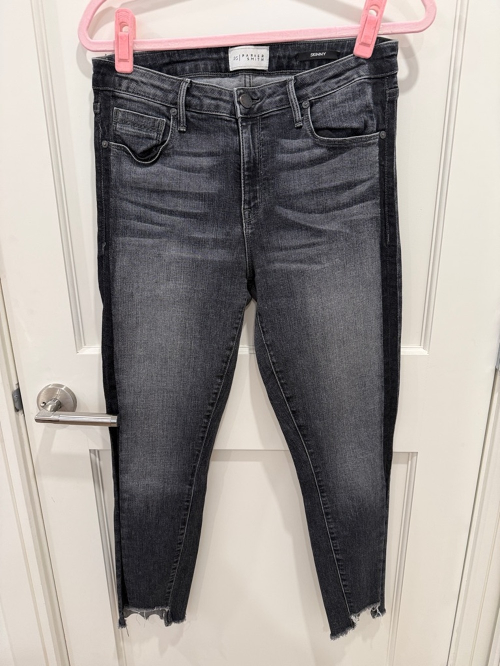 PARKER SMITH Gray Faded Skinny Jeans with Side Stripe